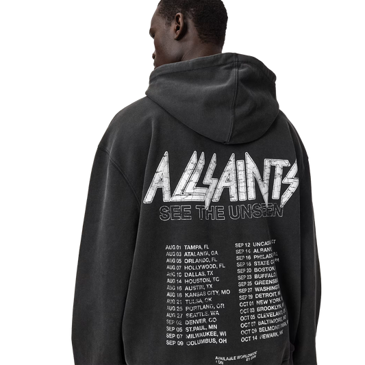 ALLSAINTS Chromium Hoodie Washed Black - vista trasera