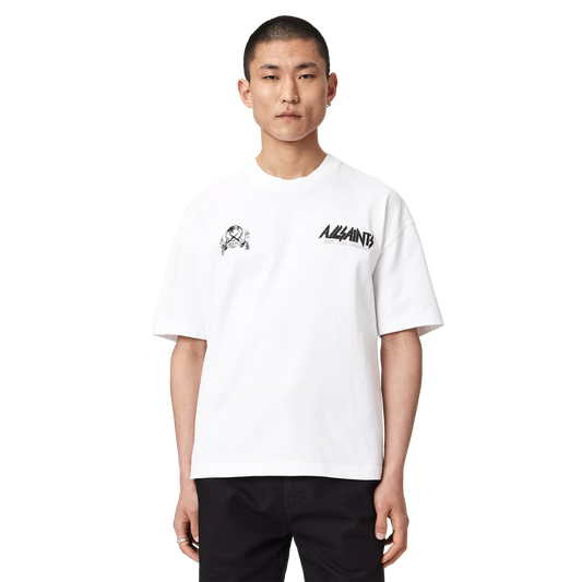 ALLSAINTS Chromium T-Shirt Ashen White - vista frontal