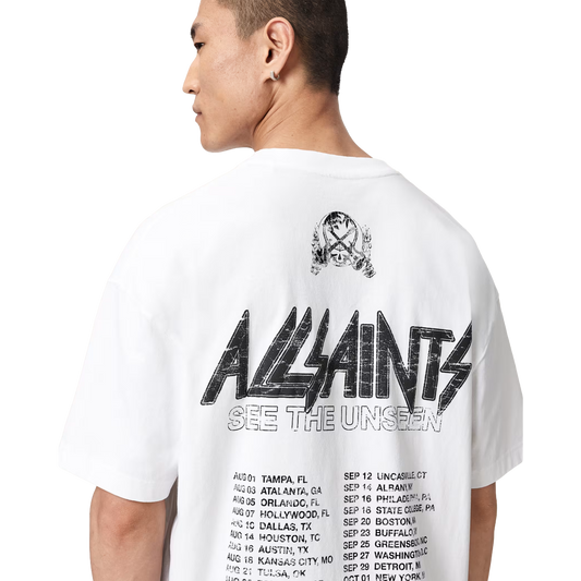 ALLSAINTS Chromium T-Shirt Ashen White - vista trasera