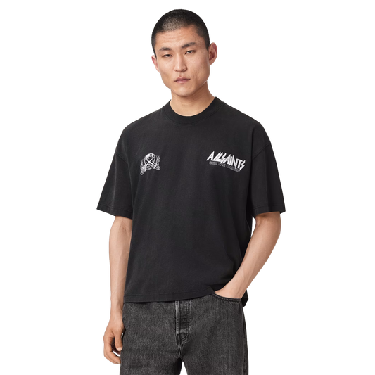 ALLSAINTS Chromium T-Shirt Washed Black - vista frontal
