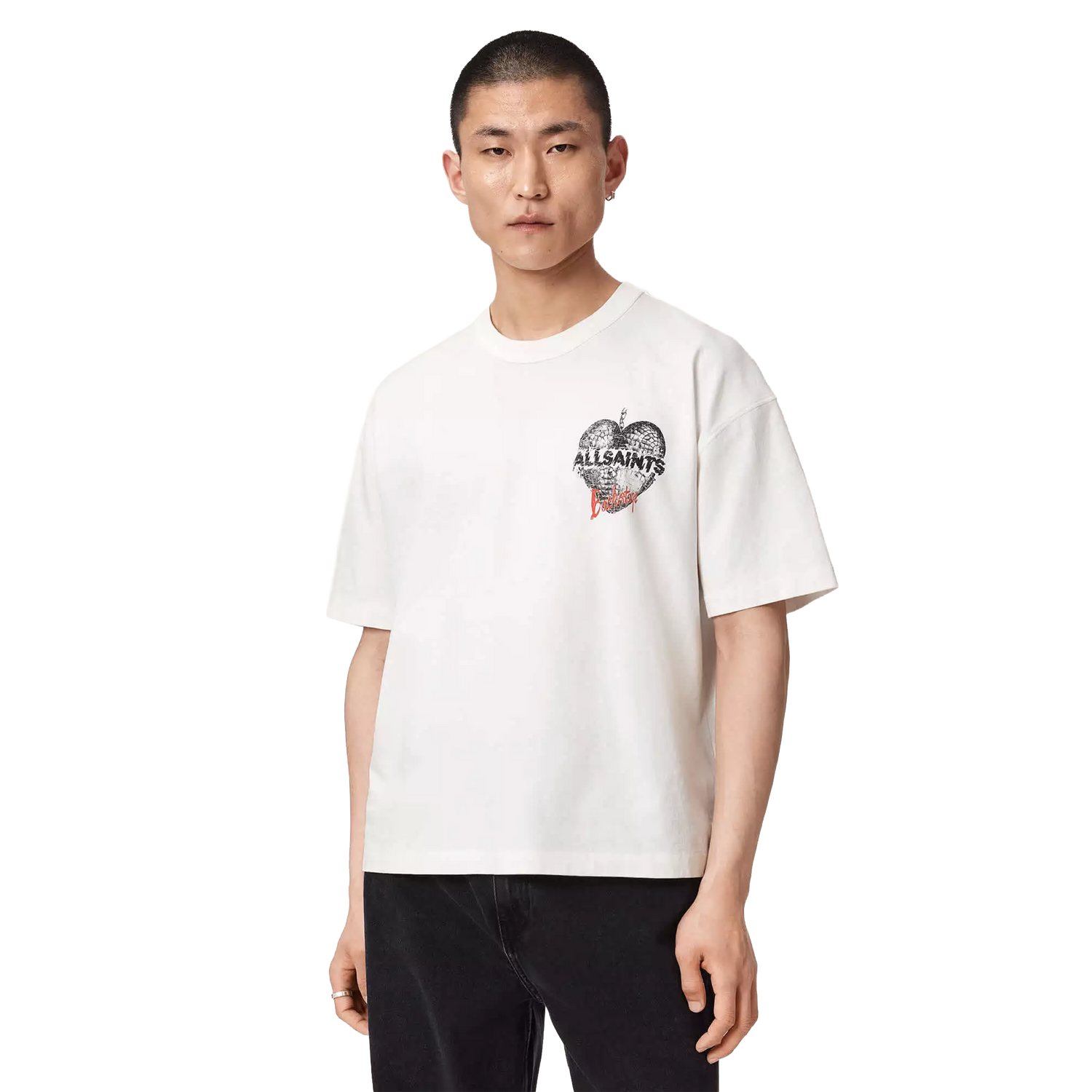 ALLSAINTS Reflect T-Shirt Chalk White - vista frontal
