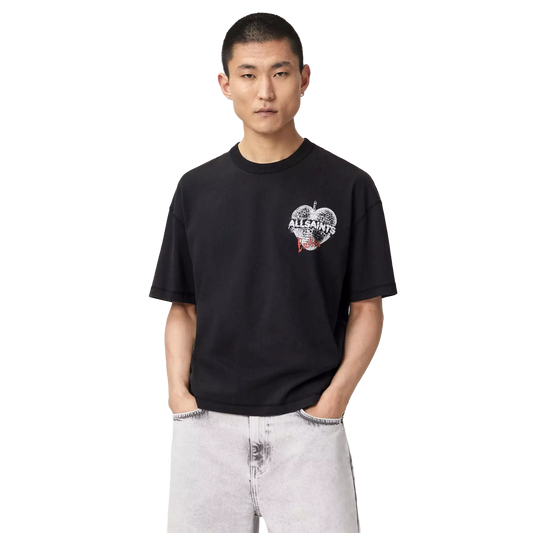 ALLSAINTS Reflect T-Shirt Washed Black - vista frontal