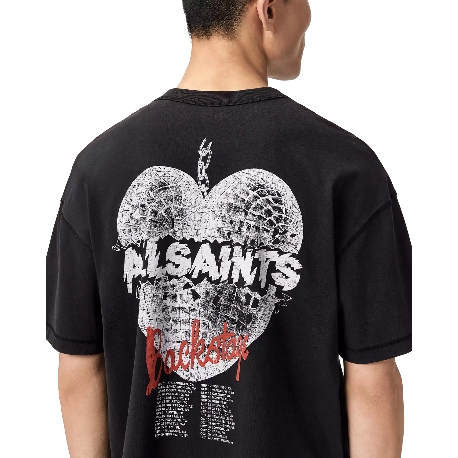 ALLSAINTS Reflect T-Shirt Washed Black - vista trasera