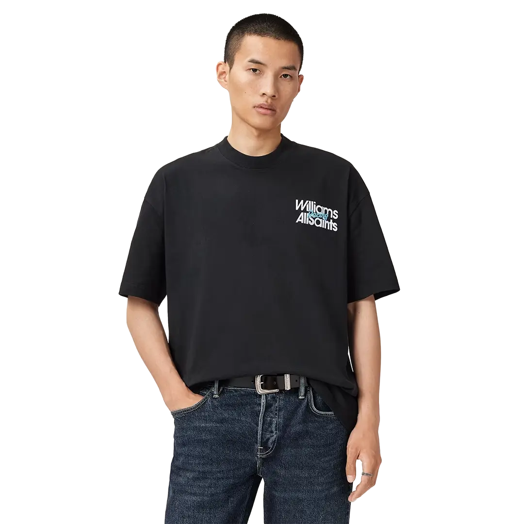 Williams X AllSaints Pole Crew Neck T-Shirt Washed Black