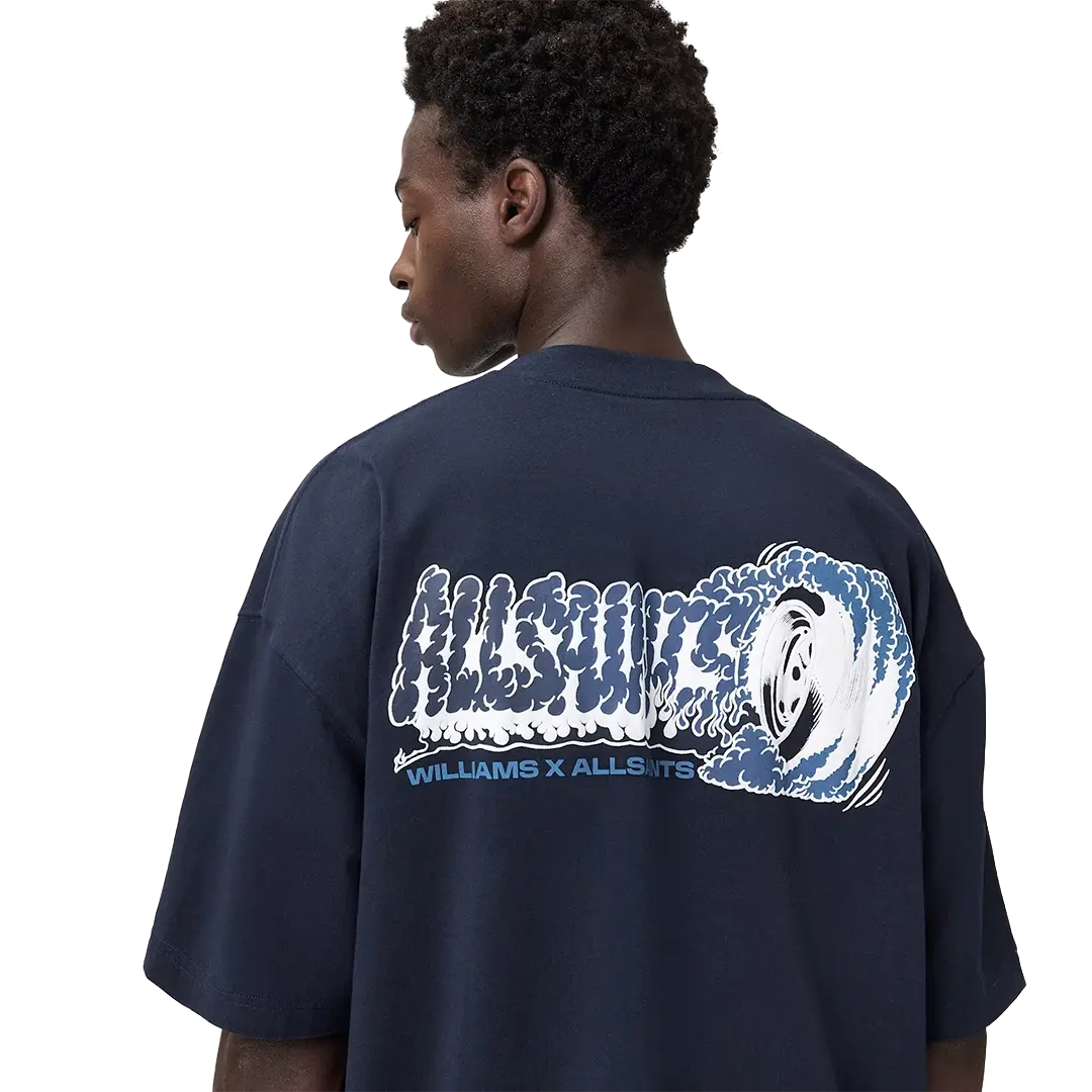Williams X AllSaints Burnout Crew Neck T-Shirt Williams Blue