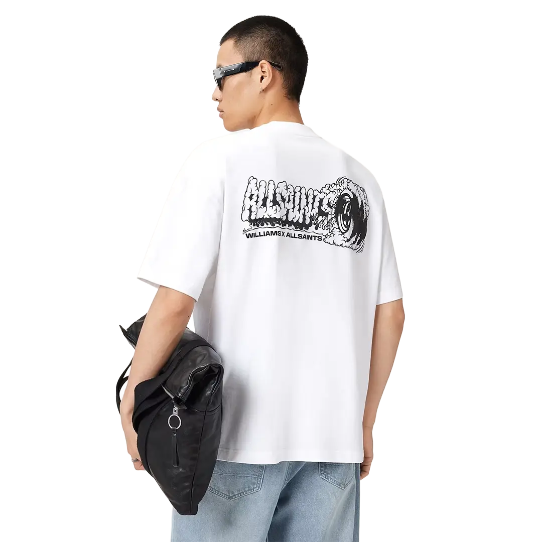 Williams X AllSaints Burnout Crew Neck T-Shirt Ashen White