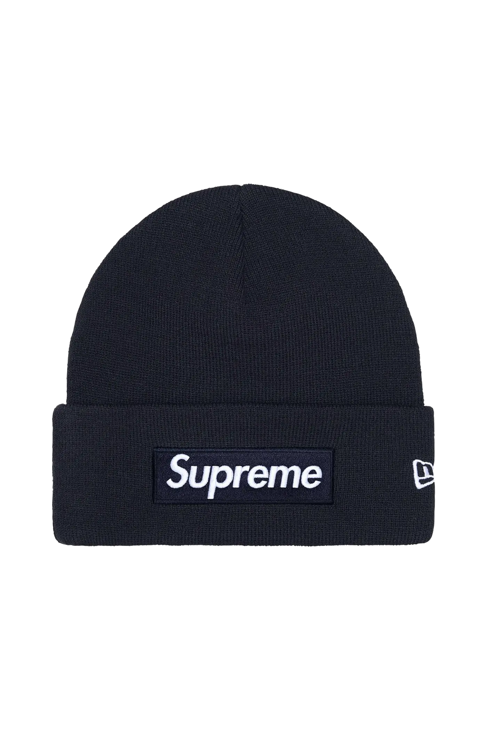 Supreme New Era Box Logo Beanie Navy Blue (FW25) – Newcop Supreme New Era Box Logo Beanie Navy Blue (FW25) – Newcop