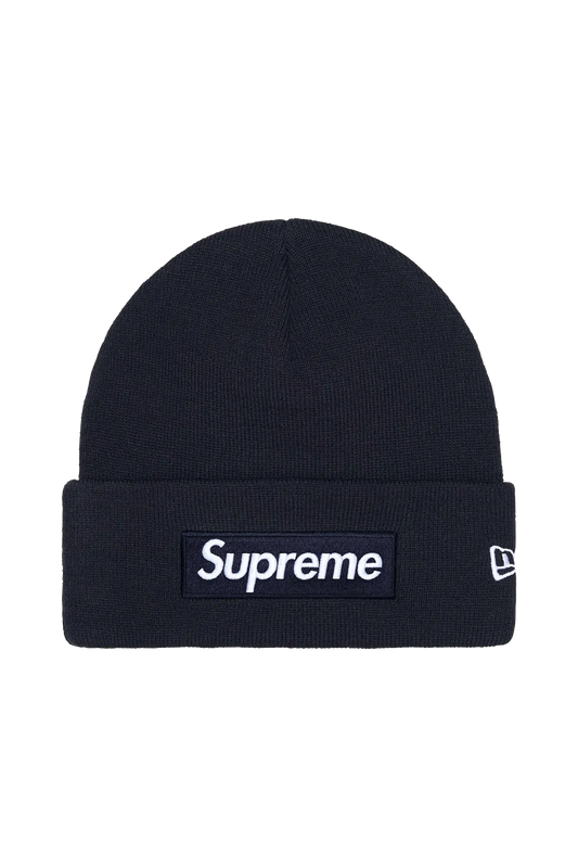 Supreme New Era Box Logo Beanie Navy Blue (FW25)