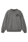 ALLSAINTS Insignia Crew Neck Cotton Sweatshirt Washed Black