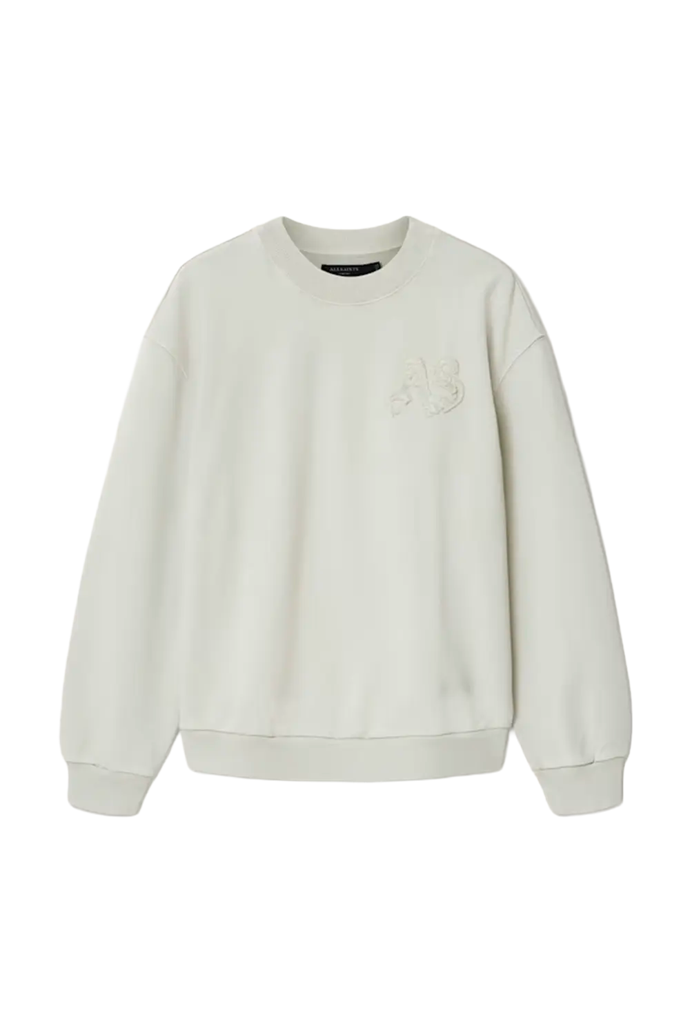 ALLSAINTS Insignia Crew Neck Cotton Sweatshirt Sea Green