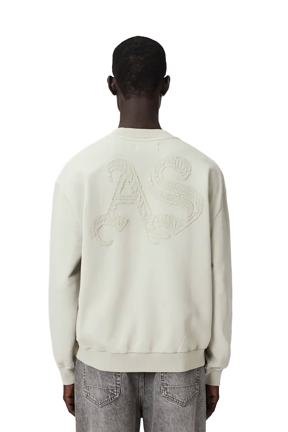 ALLSAINTS Insignia Crew Neck Cotton Sweatshirt Sea Green