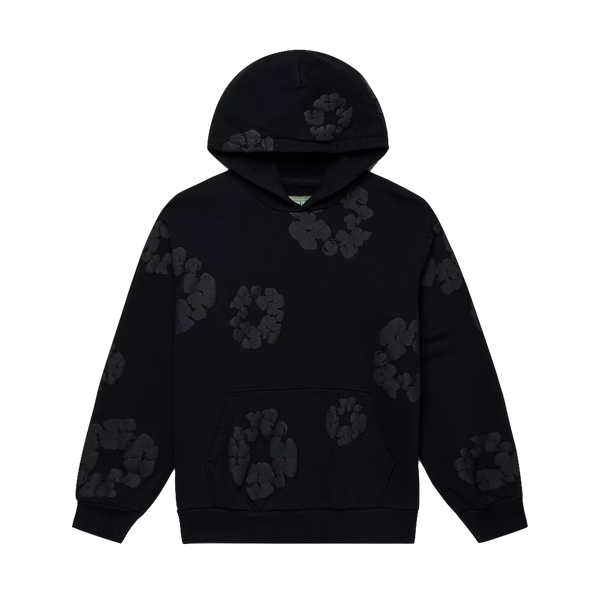 denim tears パーカー　ブラック　上のみ Denim Tears Cotton Wreath Hoodie Black Monochrome – Newcop