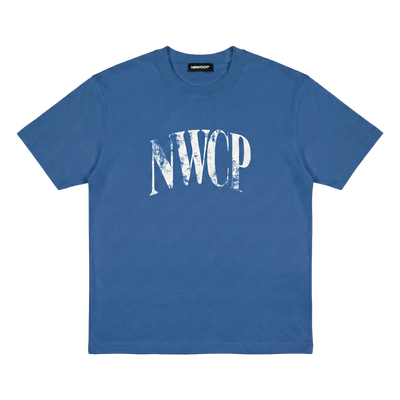 Blue Distressed Logo Tee