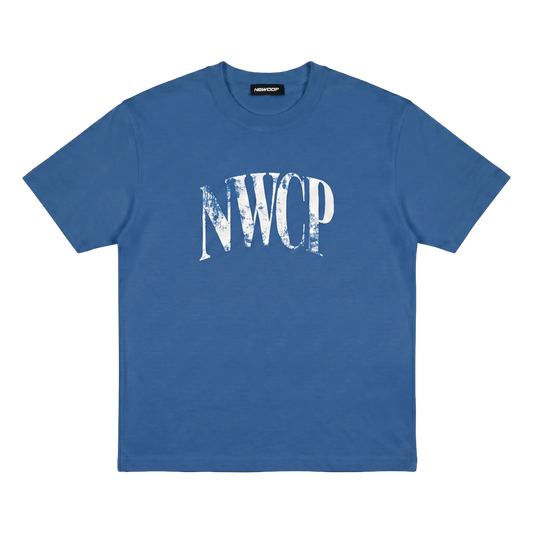 Blue Distressed Logo Tee