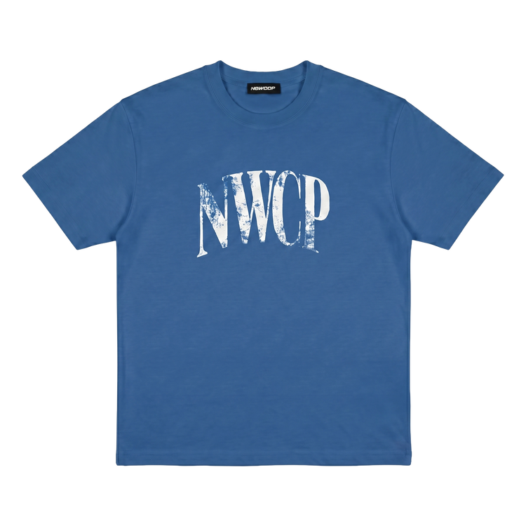Blue Distressed Logo Tee