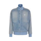 Adidas Denim Firebird Track Top Worn Blue