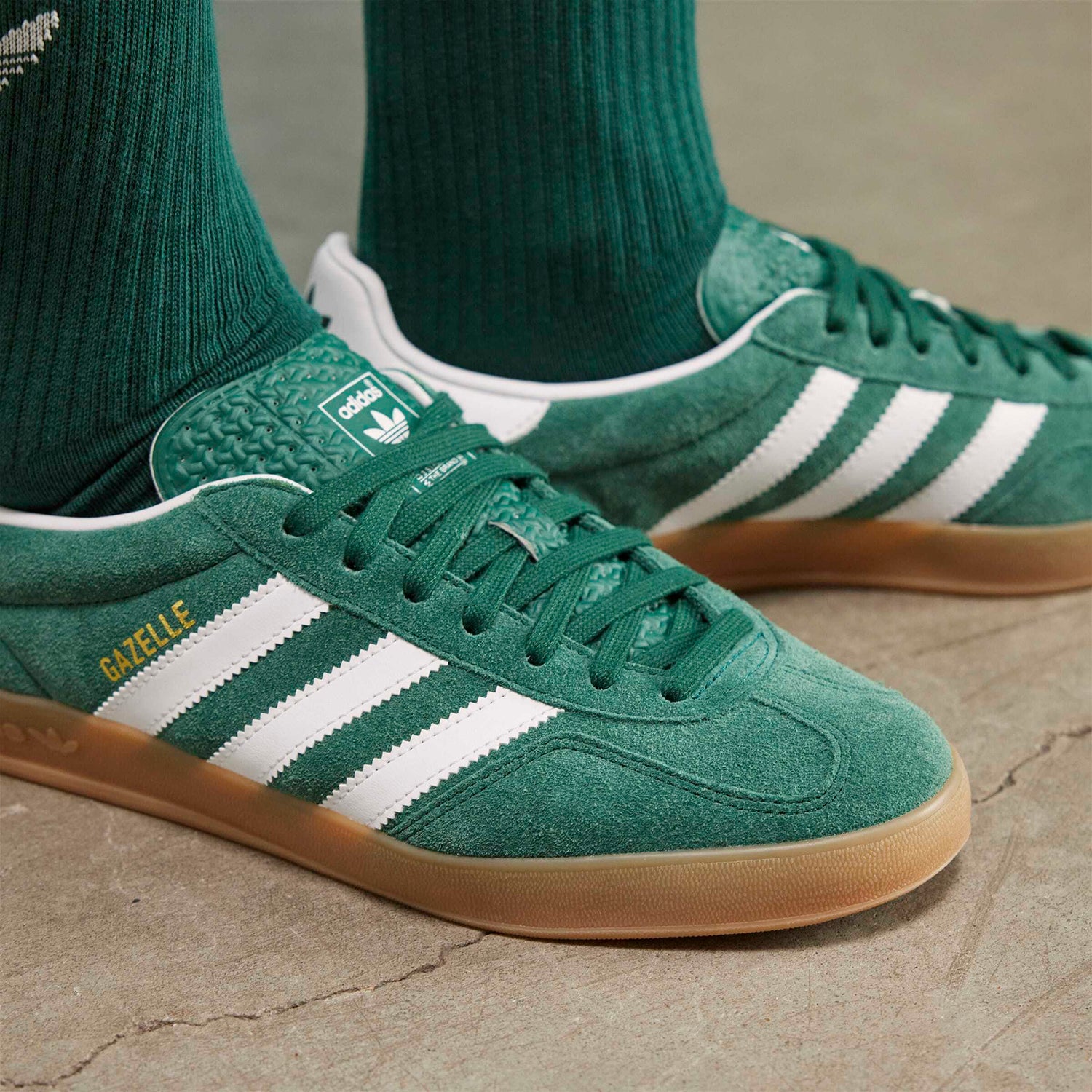 Newcop Adidas Mujer Gazelle Indoor Collegiate Green Cloud Zapatillas 4