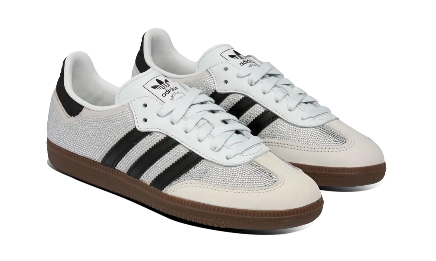 Newcop Adidas Mujer Samba Og Rhinestone Crystal White Silver Zapatillas 2