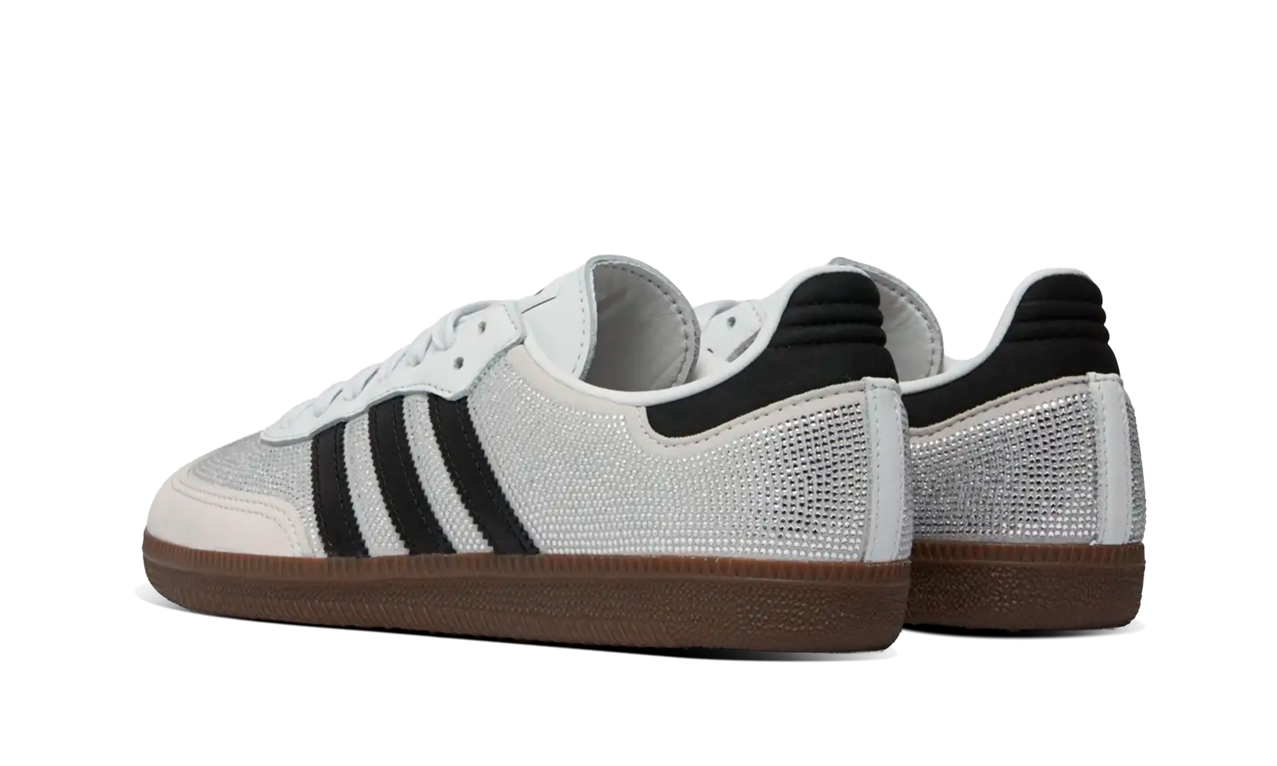 Newcop Adidas Mujer Samba Og Rhinestone Crystal White Silver Zapatillas 3