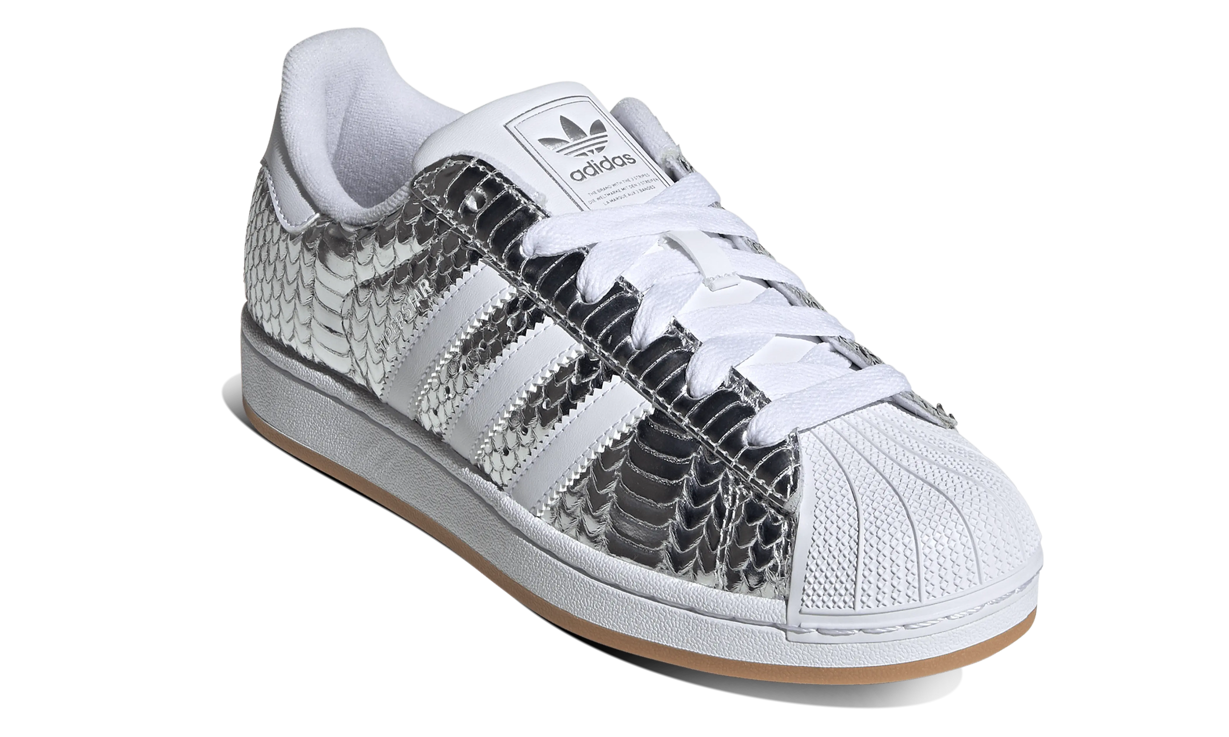 Newcop Adidas Superstar Ii Patent Snakeskin Silver Metallic Zapatillas 3