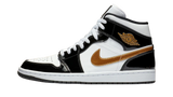 Air Jordan 1 Mid Patent Black White Gold