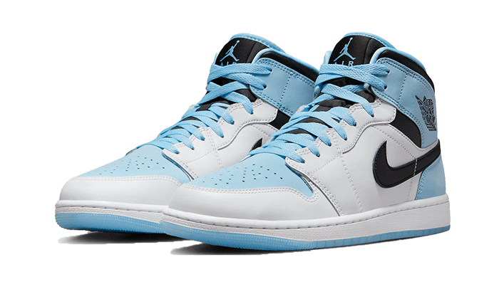 Newcop Air Jordan 1 Mid Se Ice Blue Black Zapatillas 2