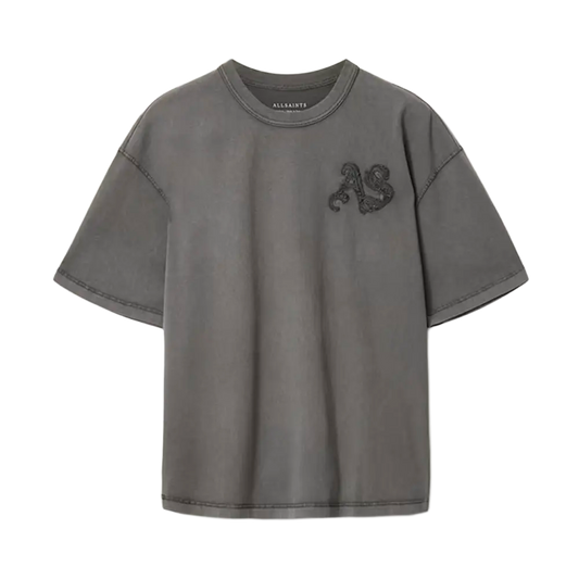 Newcop All Saints Insignia Short Sleeve Cotton T-shirt Washed Black Ropa 1