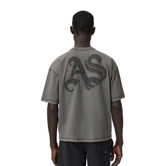 Newcop All Saints Insignia Short Sleeve Cotton T-shirt Washed Black Ropa 2