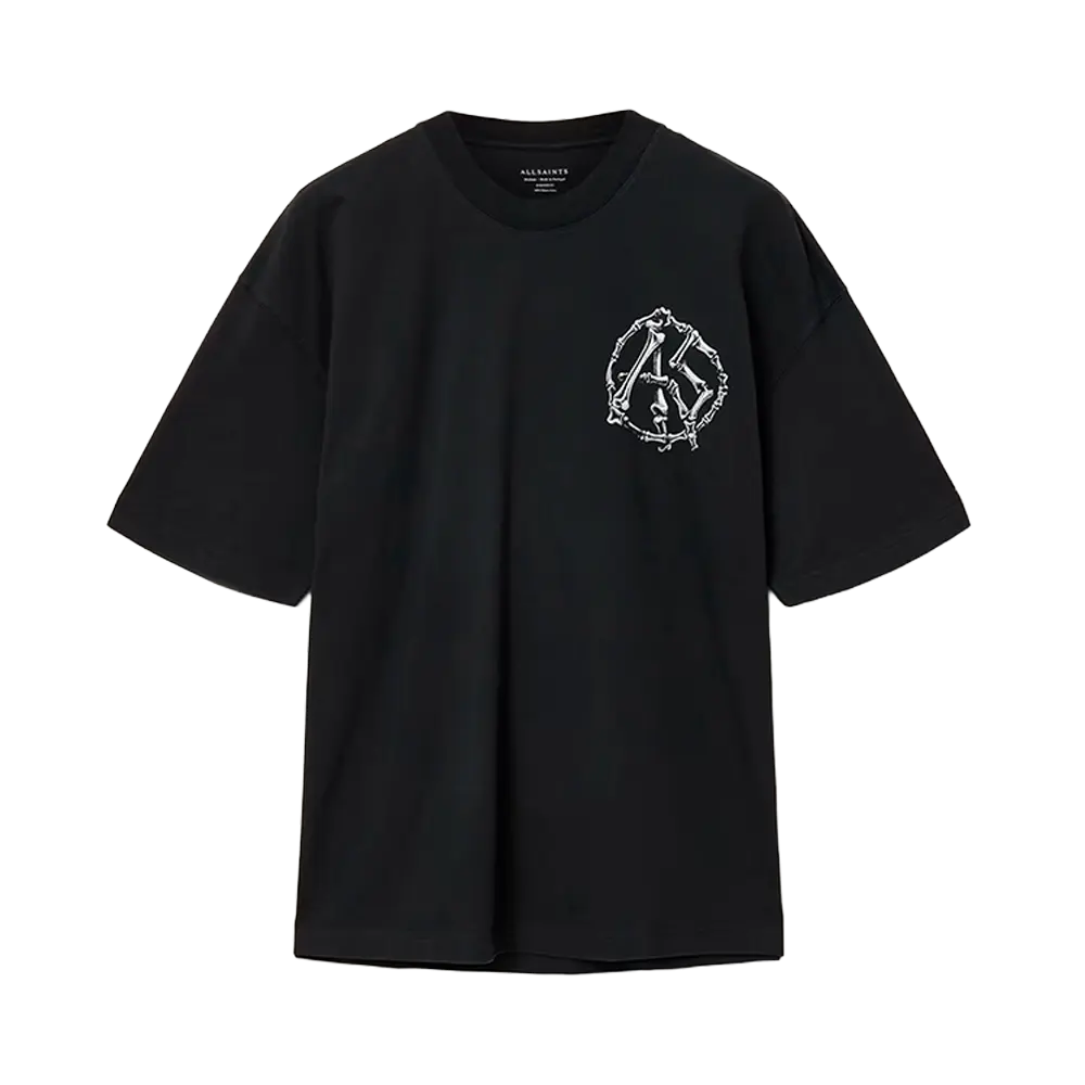 Newcop Allsaints Anatomica Oversized T-shirt Washed Black Ropa 1