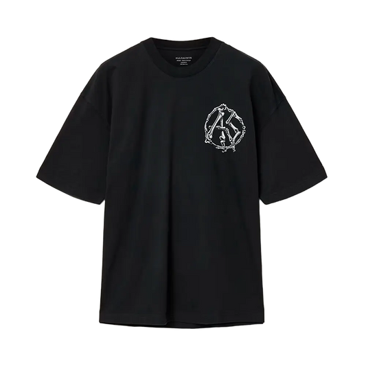 Newcop Allsaints Anatomica Oversized T-shirt Washed Black Ropa 1