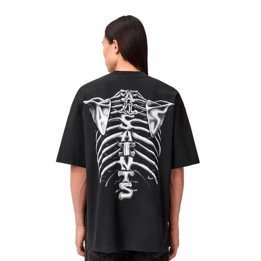Newcop Allsaints Anatomica Oversized T-shirt Washed Black Ropa 3