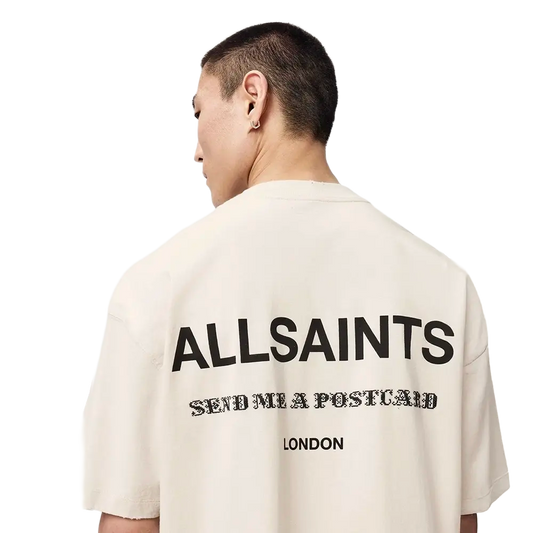 Newcop Allsaints Dreamer Short Sleeve Oversized Graphic T-shirt Dusk White Ropa 2
