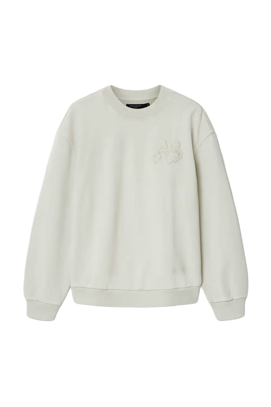 Newcop Allsaints Insignia Crew Neck Cotton Sweatshirt Sea Green Ropa 1