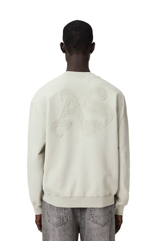 Newcop Allsaints Insignia Crew Neck Cotton Sweatshirt Sea Green Ropa 2