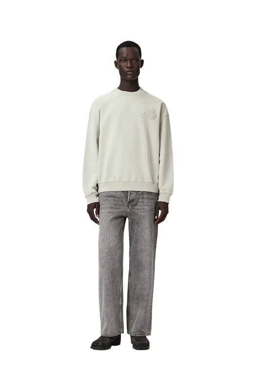 Newcop Allsaints Insignia Crew Neck Cotton Sweatshirt Sea Green Ropa 3