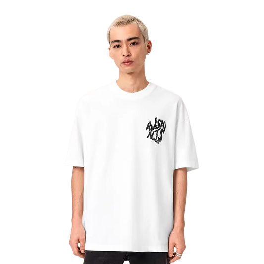 Newcop Allsaints Orlando Logo Print Oversized T-shirt Ashen White Ropa 2