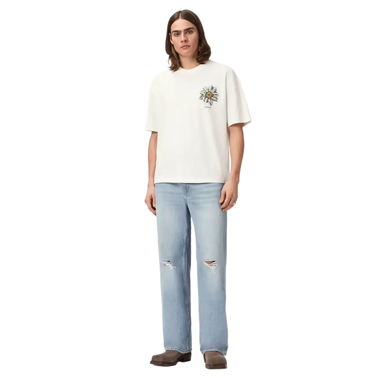 Newcop Allsaints Petals Oversized Short Sleeve Graphic T-shirt Chalk White Ropa 3