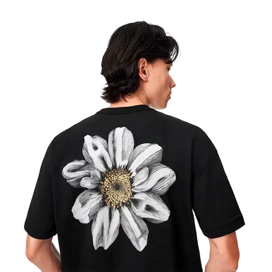 Newcop Allsaints Petals Oversized Short Sleeve Graphic T-shirt Washed Black Ropa 2