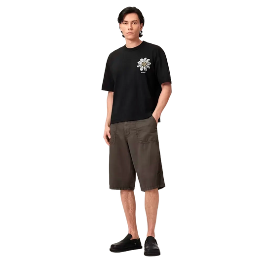 Newcop Allsaints Petals Oversized Short Sleeve Graphic T-shirt Washed Black Ropa 3
