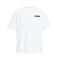 Camiseta ALLSAINTS Redact Oversized Embroidered Logo T-Shirt Ashen White