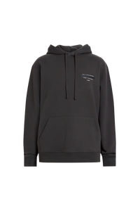 Sudadera con capucha ALLSAINTS Redact Pullover Embroidered Logo Hoodie Washed Black