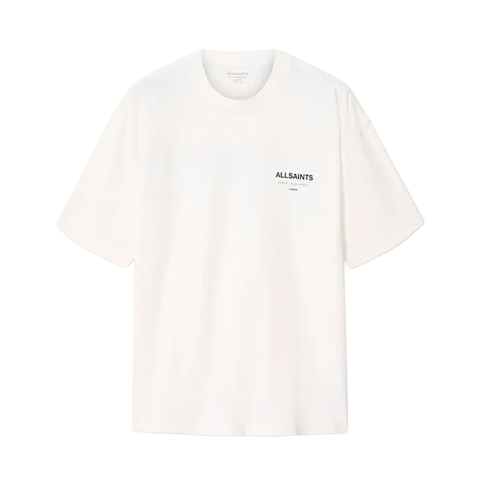 Newcop Allsaints Underground Oversized Crew Neck T-shirt Ashen White Ropa 1