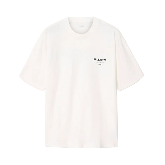 Newcop Allsaints Underground Oversized Crew Neck T-shirt Ashen White Ropa 1