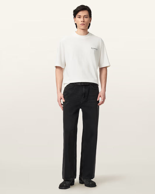 Newcop Allsaints Underground Oversized Crew Neck T-shirt Ashen White Ropa 4