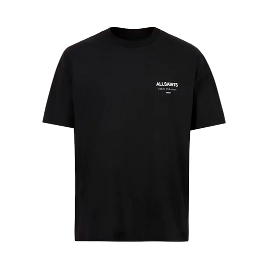 Newcop Allsaints Underground Oversized Crew Neck T-shirt Jet Black Ropa 1