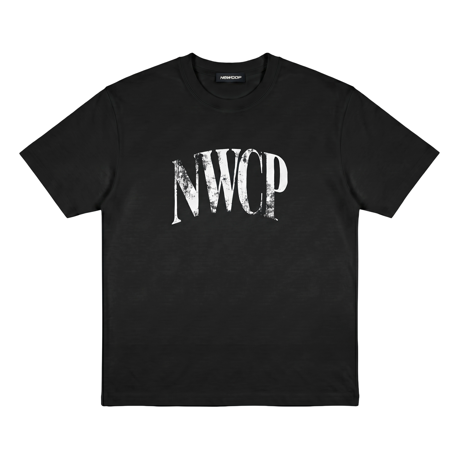 Newcop Black Distressed Logo Tee Ropa Newcop 1