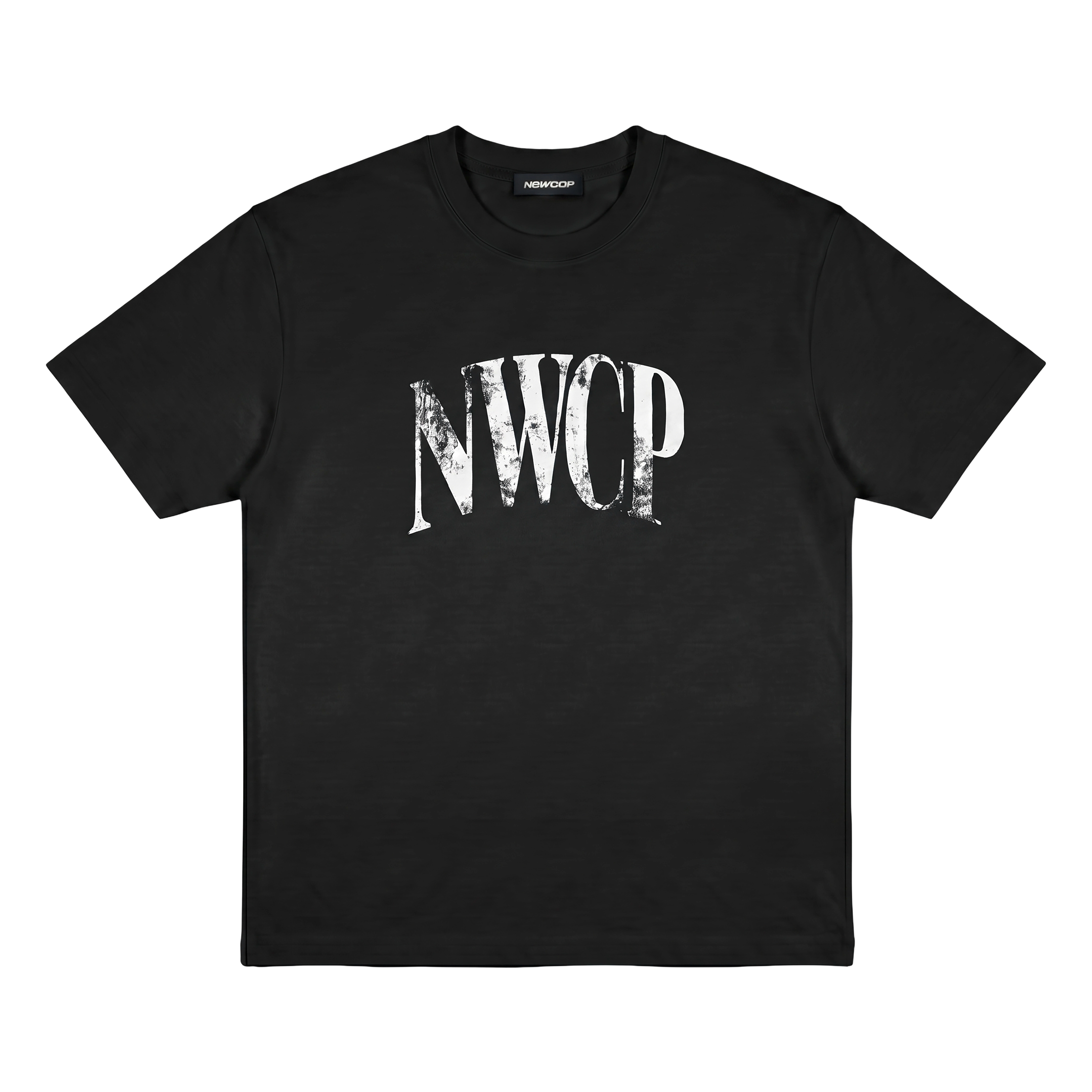 Newcop Black Distressed Logo Tee Ropa Newcop 1