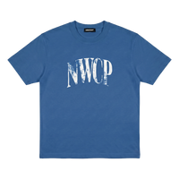 Newcop Blue Distressed Logo Tee Ropa Newcop 1