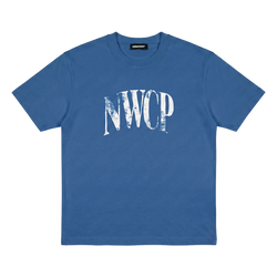 Newcop Blue Distressed Logo Tee Ropa Newcop 1