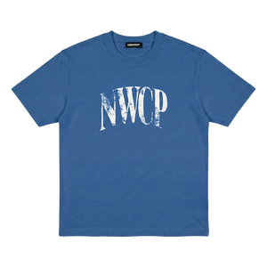 Newcop Blue Distressed Logo Tee Ropa Newcop 1